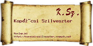 Kopácsi Szilveszter névjegykártya