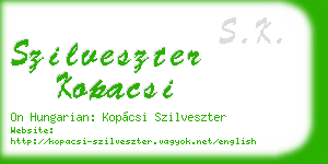 szilveszter kopacsi business card