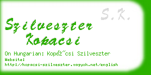 szilveszter kopacsi business card